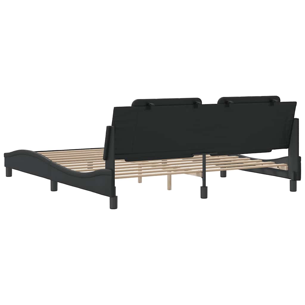 Cadre de lit sans matelas Zadar noir 180x200 cm similicuir