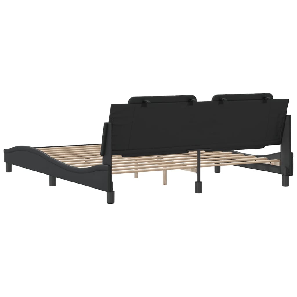 Cadre de lit sans matelas noir 180x200 cm similicuir - XIOS
