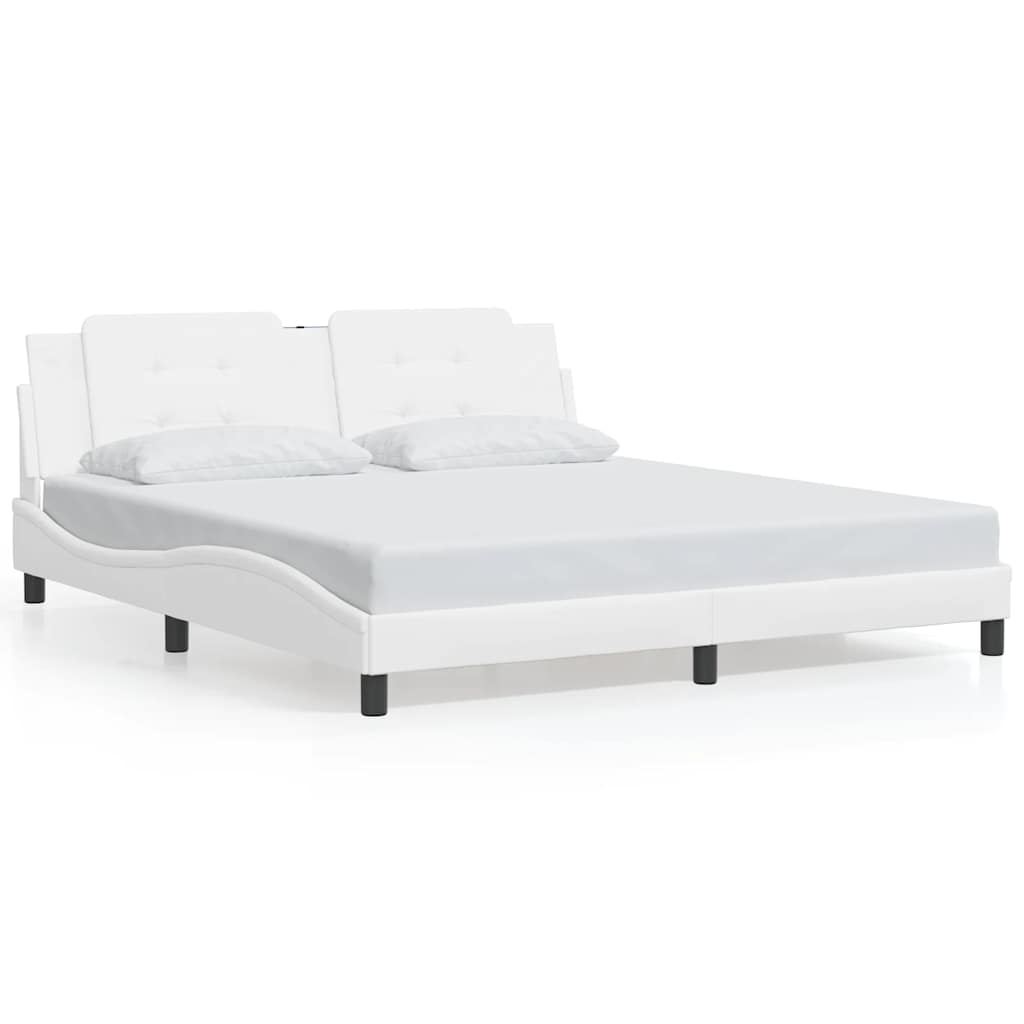 Cadre de lit sans matelas Zadar blanc 180x200 cm similicuir - XIOS