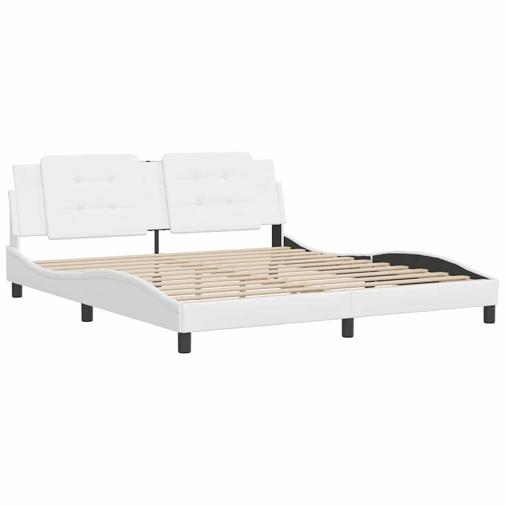 Cadre de lit sans matelas Zadar blanc 180x200 cm similicuir - XIOS