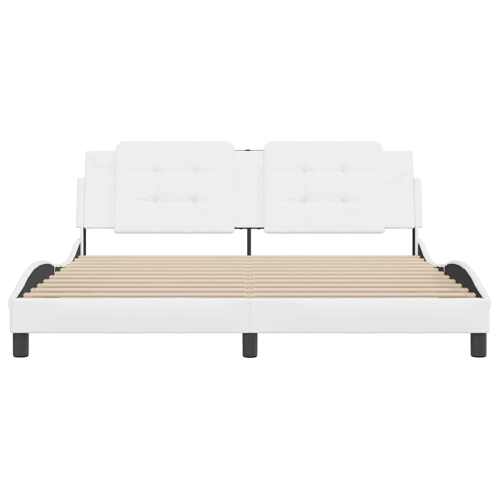 Cadre de lit sans matelas Zadar blanc 180x200 cm similicuir - XIOS