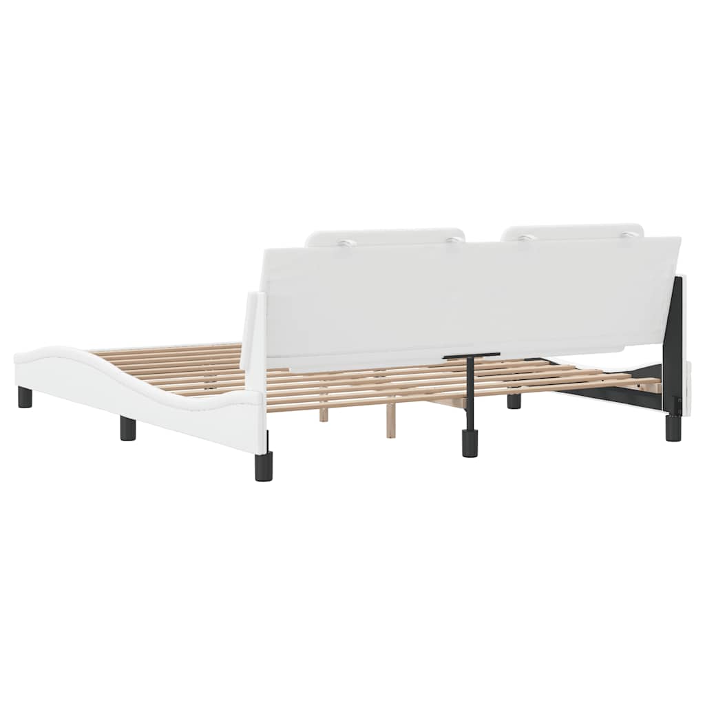 Cadre de lit sans matelas Zadar blanc 180x200 cm similicuir - XIOS