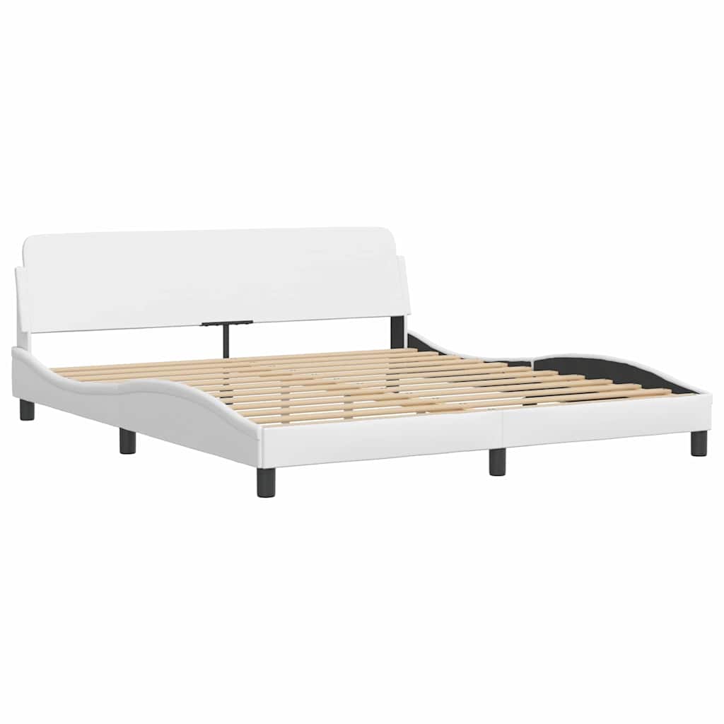 Cadre de lit sans matelas Zadar blanc 180x200 cm similicuir - XIOS