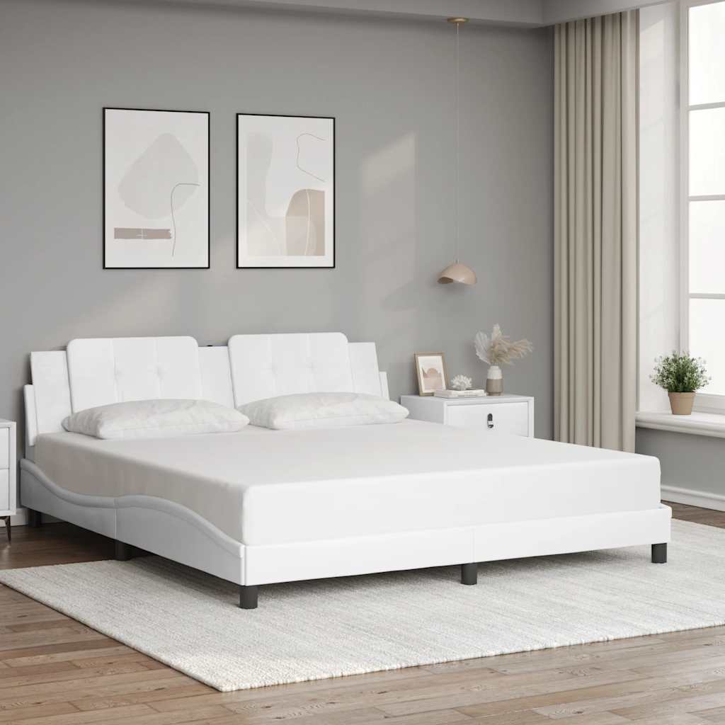 Cadre de lit sans matelas Zadar blanc 180x200 cm similicuir - XIOS