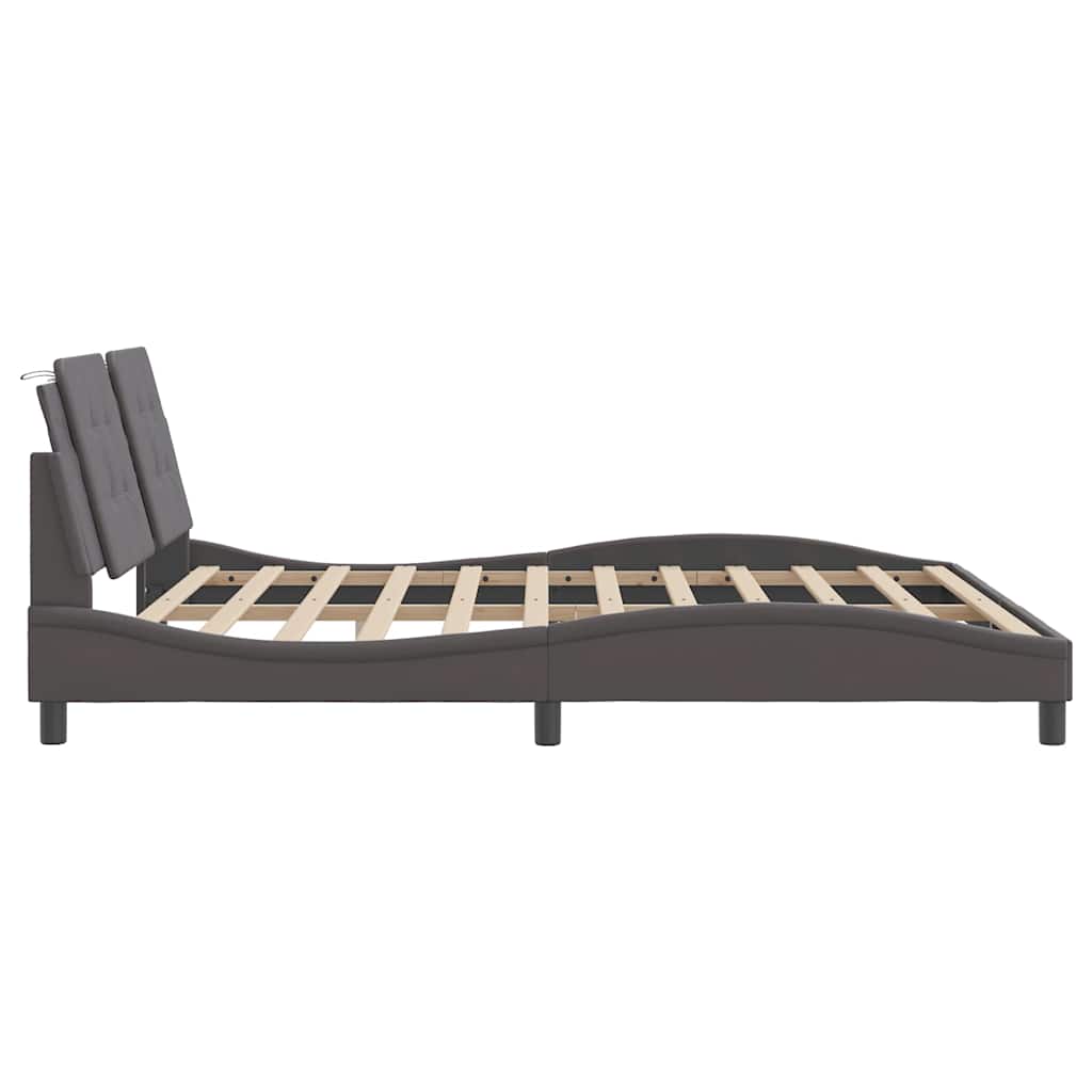 Cadre de lit sans matelas Zadar gris 180x200 cm similicuir - XIOS
