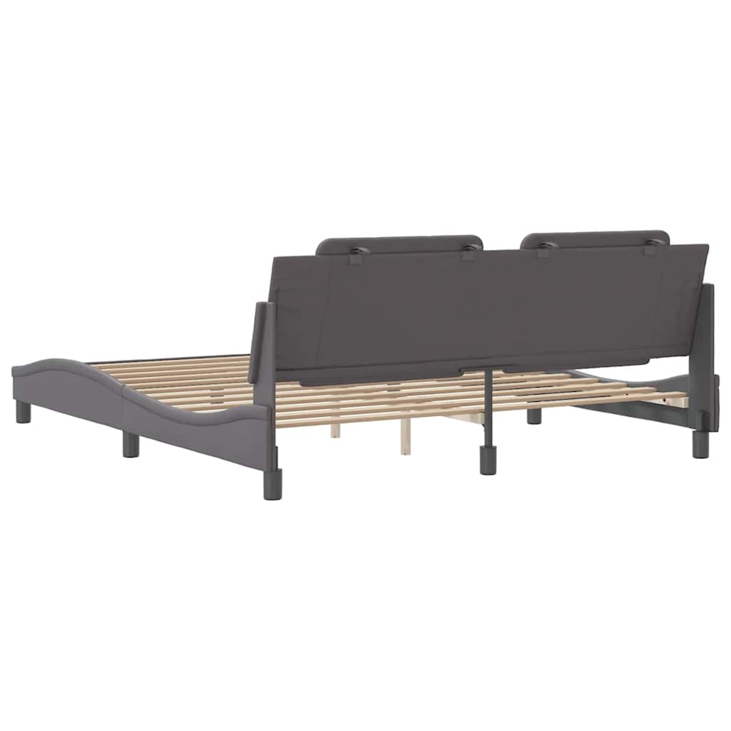 Cadre de lit sans matelas Zadar gris 180x200 cm similicuir - XIOS