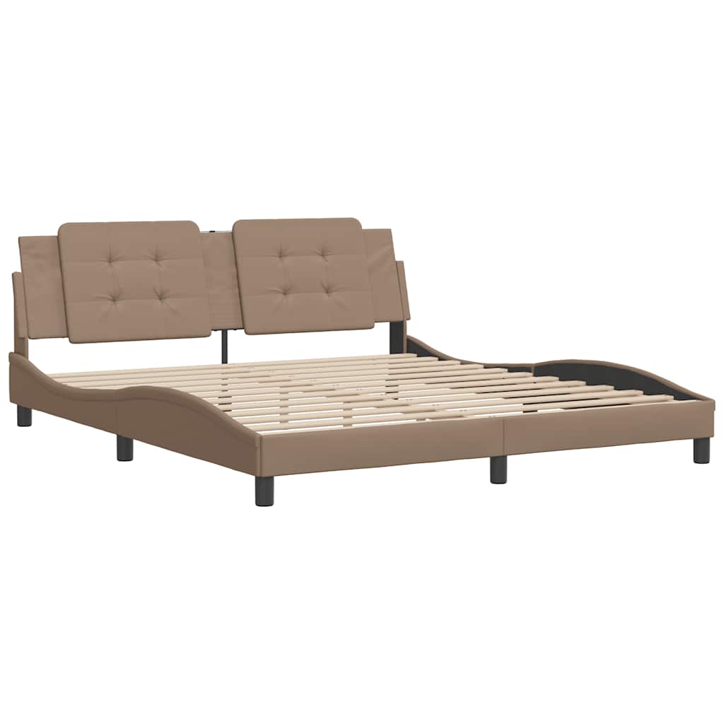 Cadre de lit sans matelas Zadar cappuccino 180x200 cm similicuir - XIOS