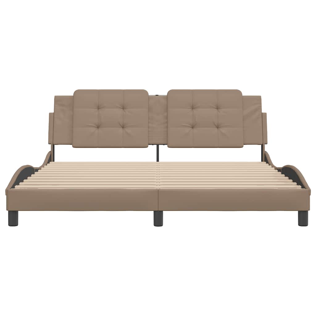 Cadre de lit sans matelas Zadar cappuccino 180x200 cm similicuir - XIOS
