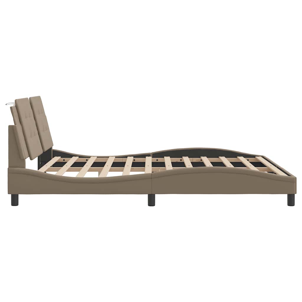 Cadre de lit sans matelas Zadar cappuccino 180x200 cm similicuir - XIOS