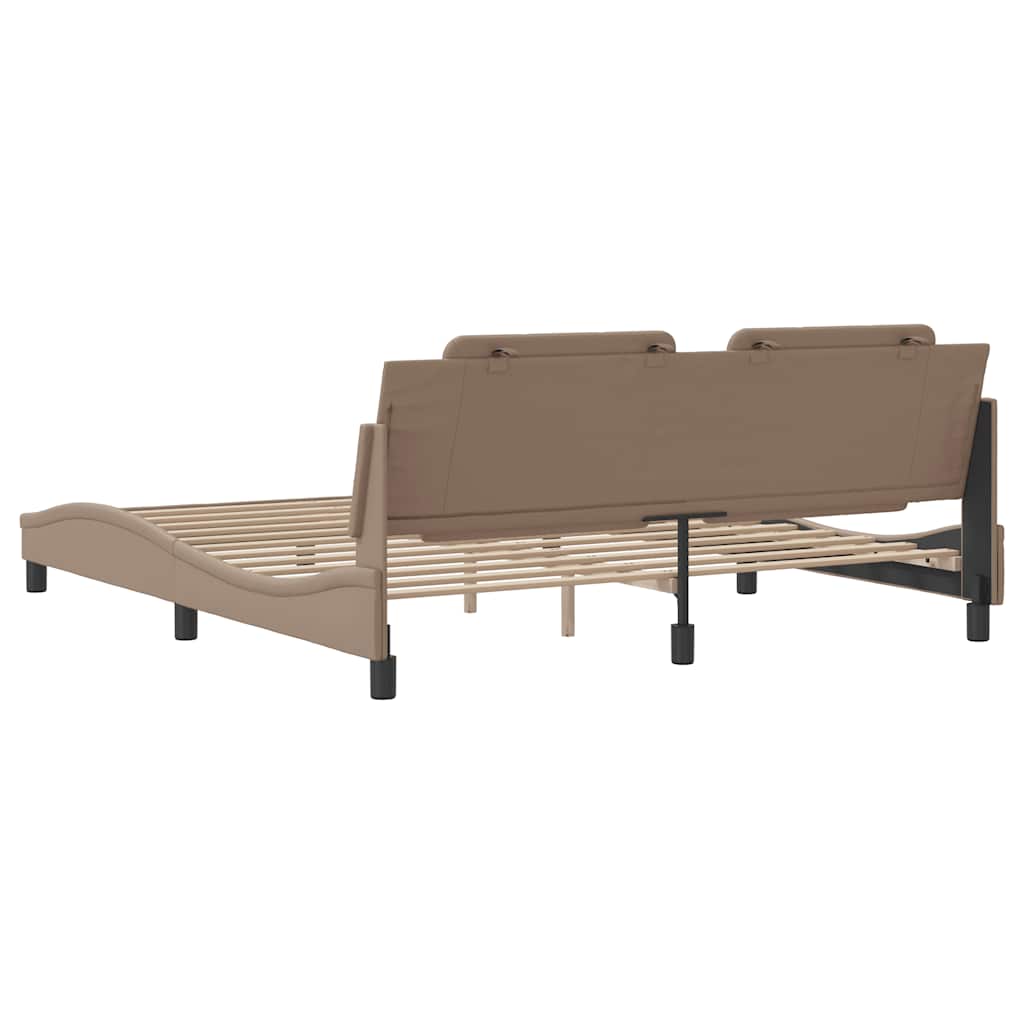 Cadre de lit sans matelas Zadar cappuccino 180x200 cm similicuir - XIOS
