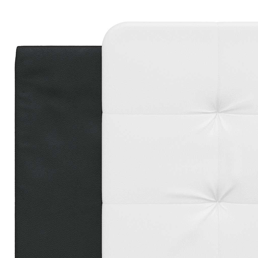 Cadre de lit sans matelas Zadar noir et blanc 180x200 cm similicuir