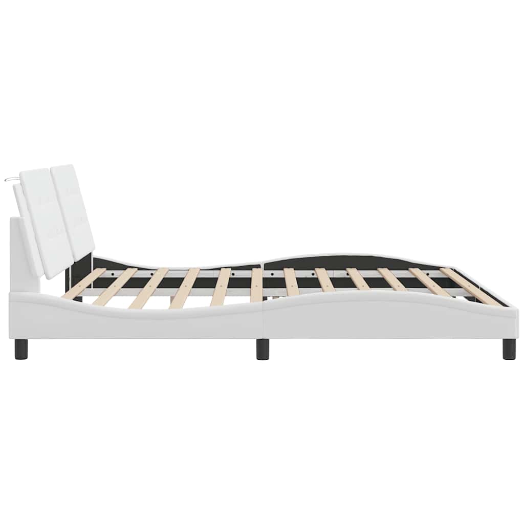 Cadre de lit sans matelas Zadar blanc 200x200 cm similicuir - XIOS