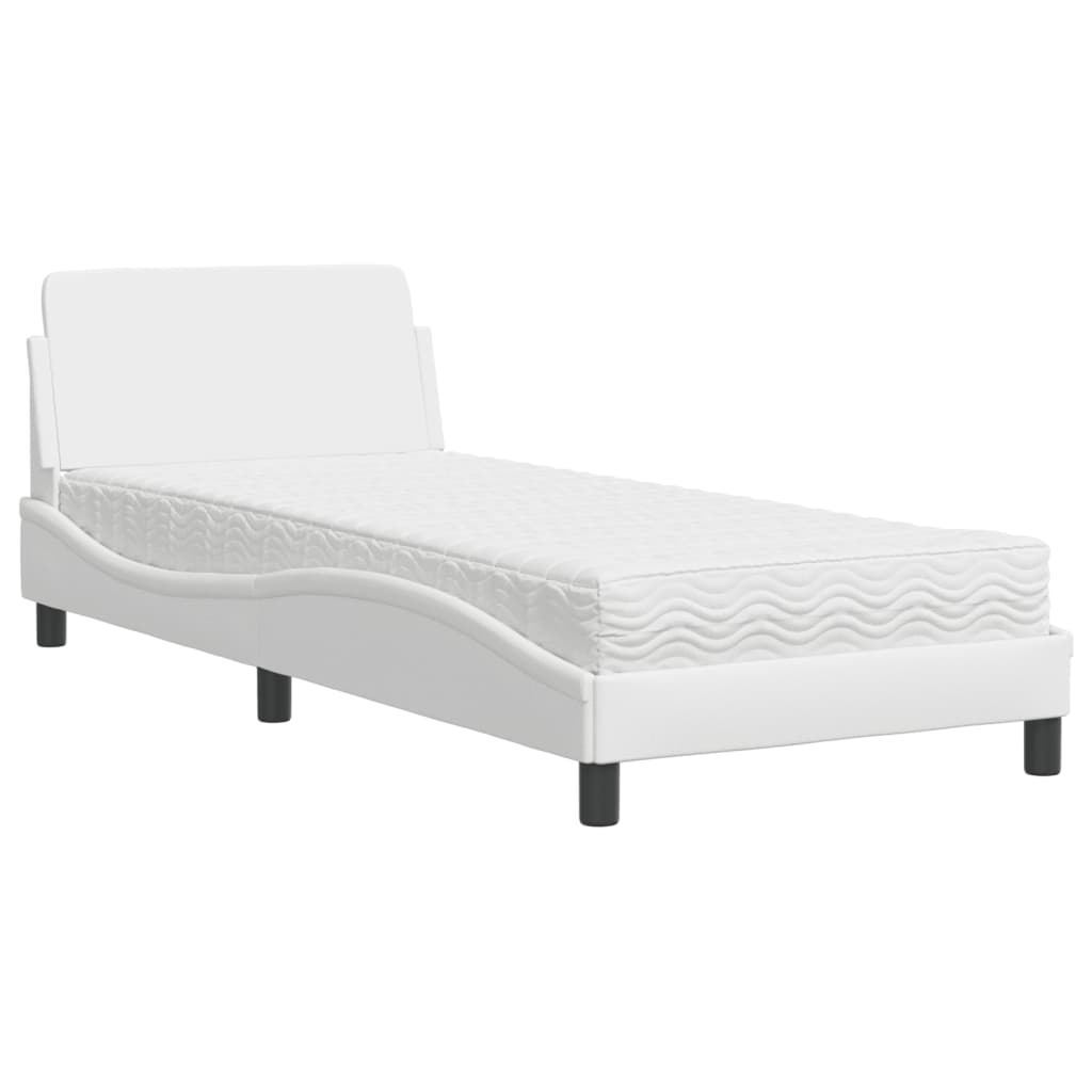Lit avec matelas Dover blanc 80x200 cm similicuir - XIOS