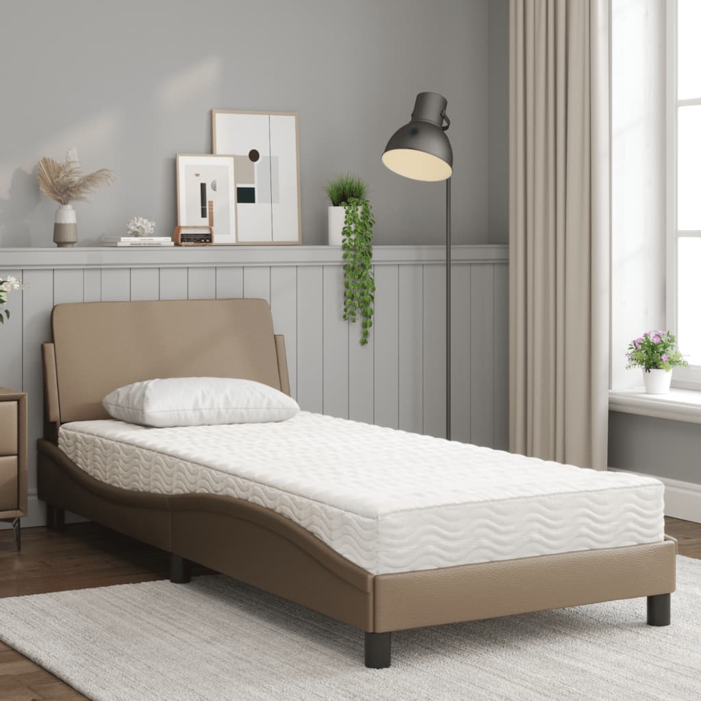 Lit avec matelas Dover cappuccino 80x200 cm similicuir - XIOS