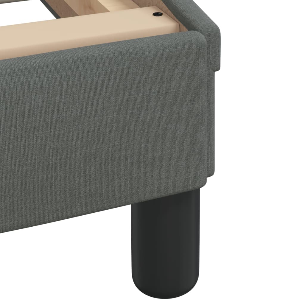 Lit avec matelas Dover gris foncé 90x190 cm tissu - XIOS