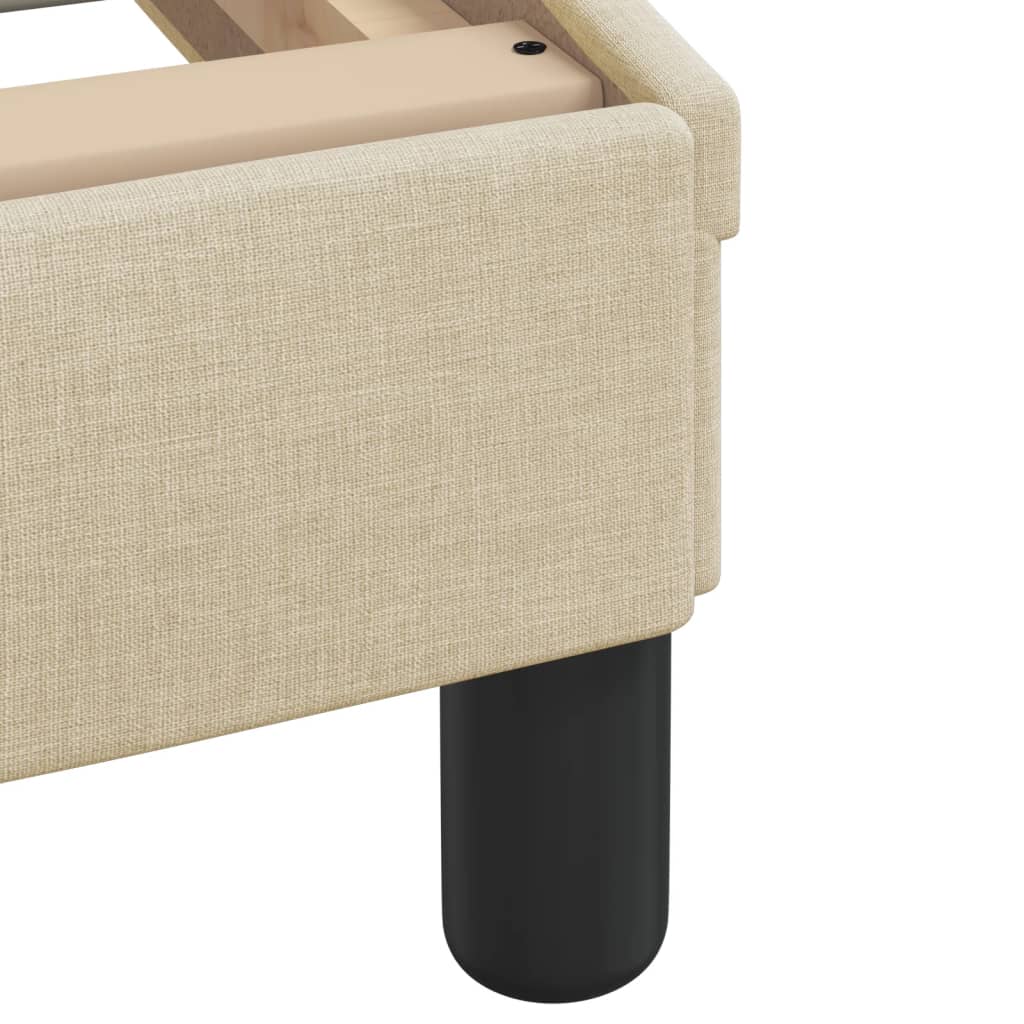 Lit avec matelas Dover crème 90x190 cm tissu