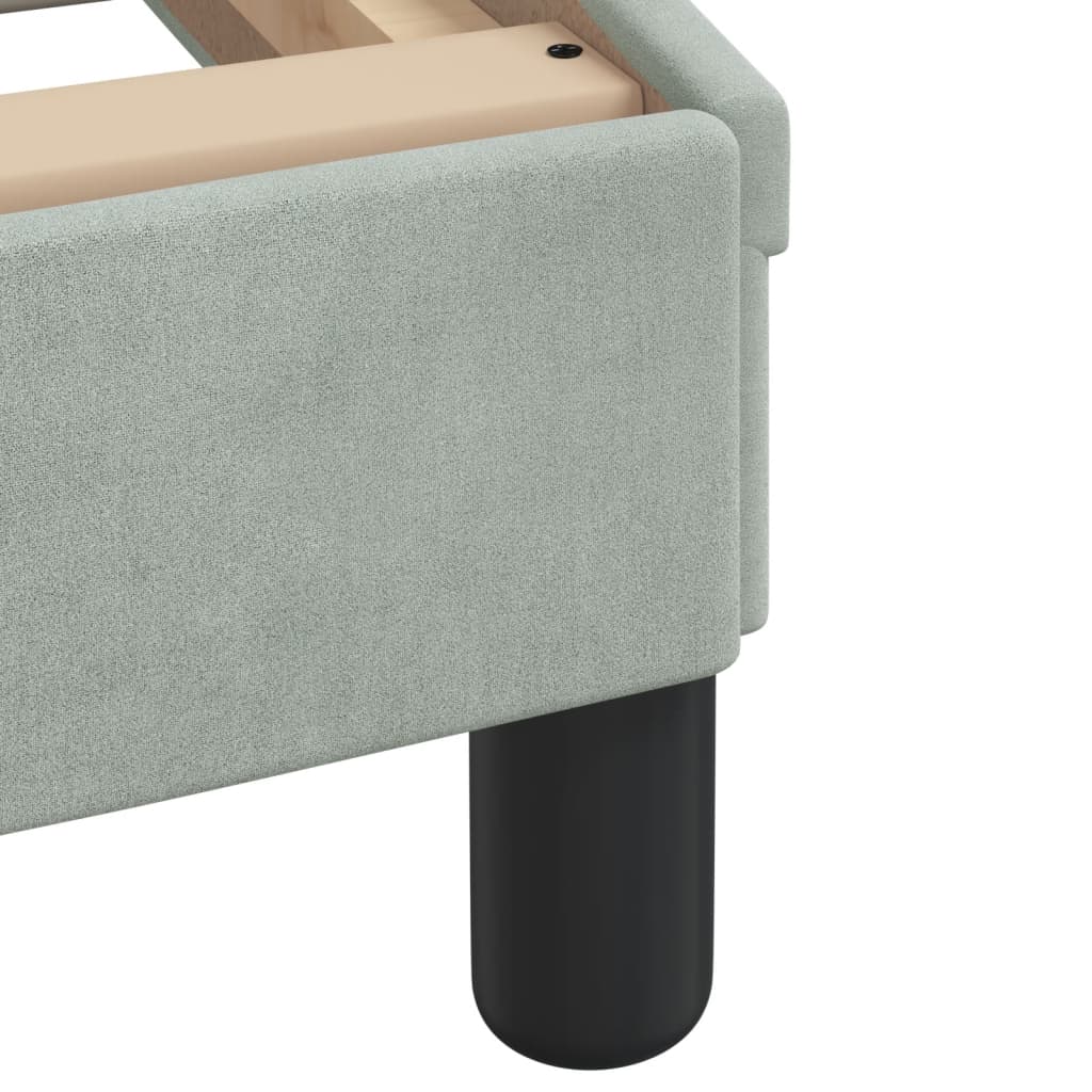 Lit avec matelas Dover gris clair 90x190 cm velours - XIOS