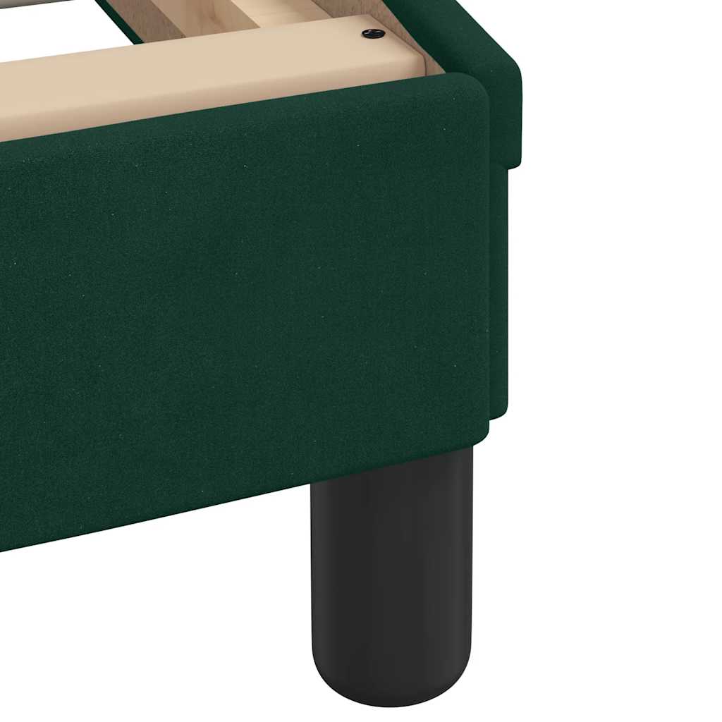 Lit avec matelas Dover vert foncé 90x190 cm velours - XIOS