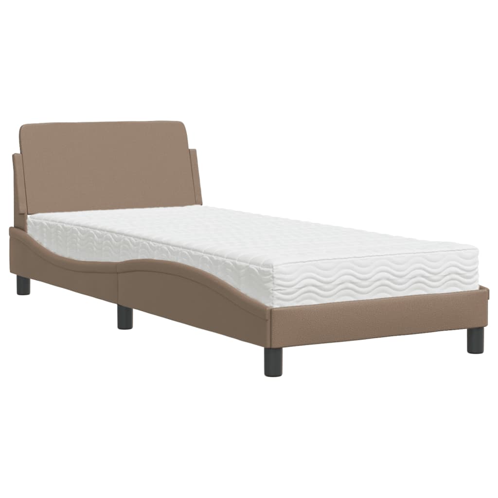 Lit avec matelas Dover cappuccino 90x190 cm similicuir - XIOS