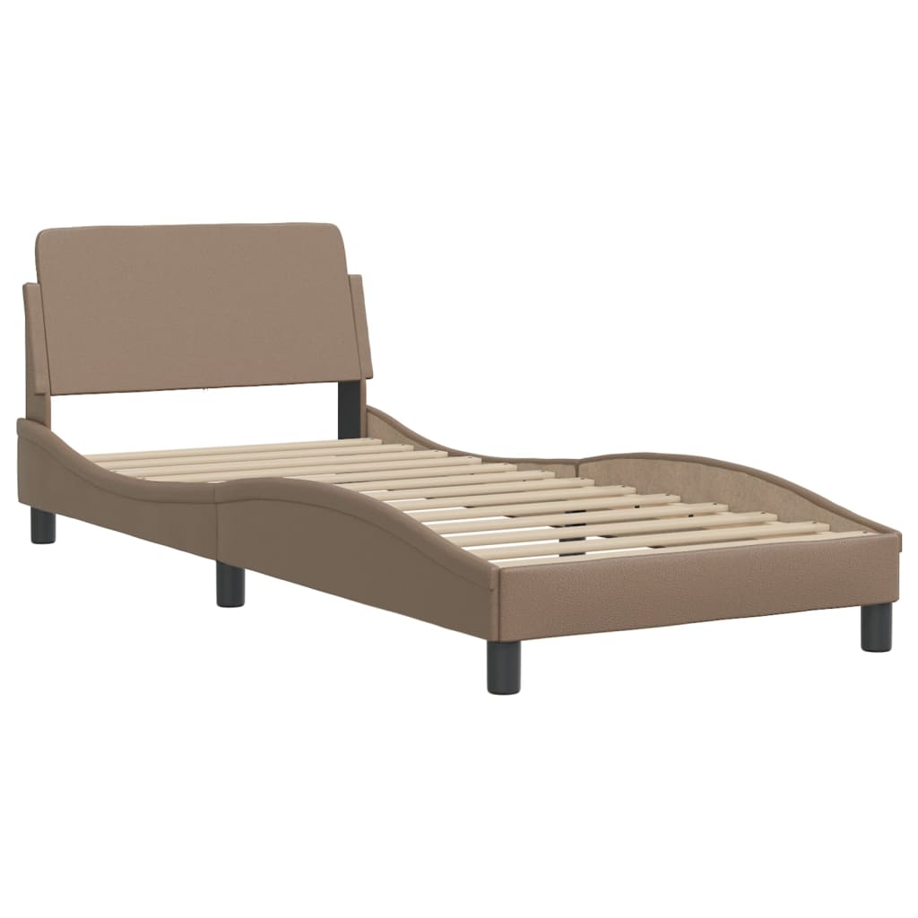 Lit avec matelas Dover cappuccino 90x190 cm similicuir - XIOS