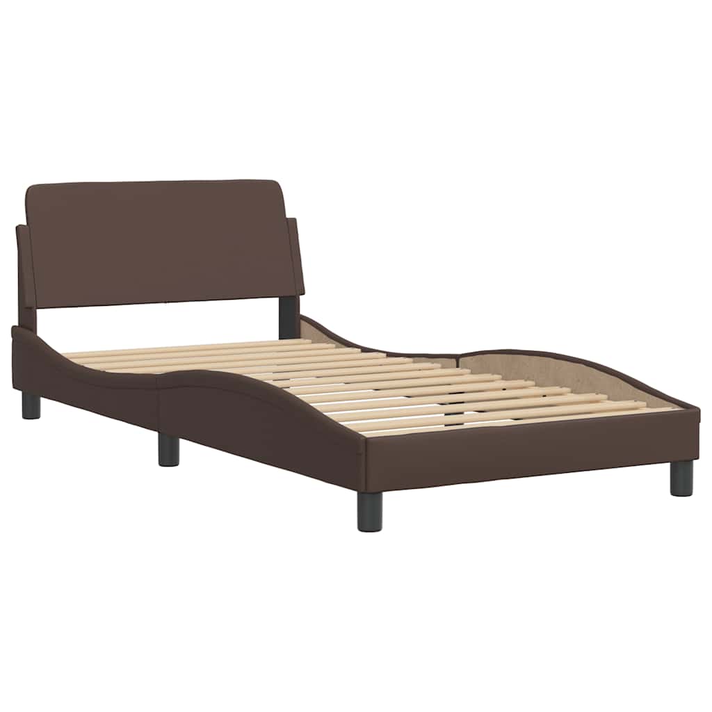 Lit avec matelas Dover marron 100x200 cm similicuir - XIOS