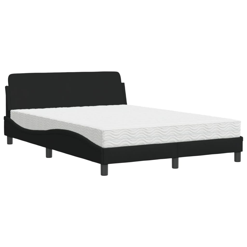 Lit avec matelas Dover noir 120x200 cm tissu - XIOS