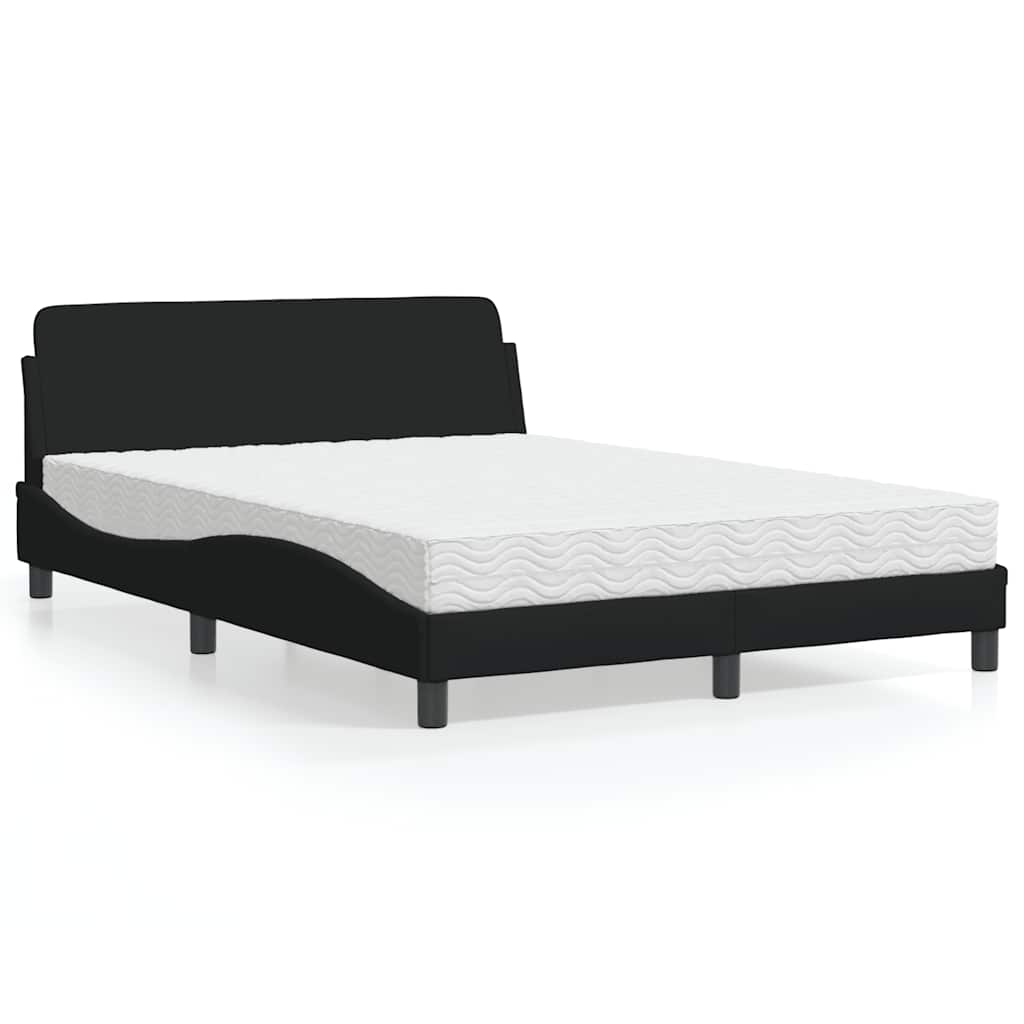 Lit avec matelas Dover noir 120x200 cm tissu - XIOS
