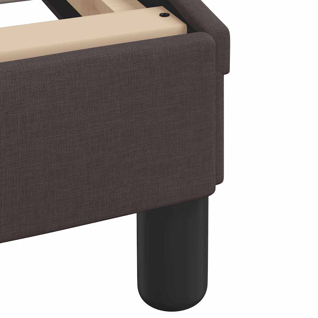 Lit avec matelas Dover marron foncé 120x200 cm tissu