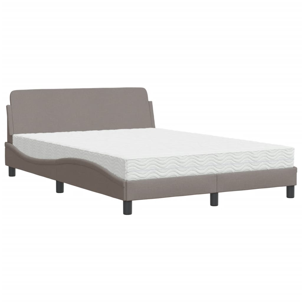 Lit avec matelas Dover taupe 120x200 cm tissu - XIOS