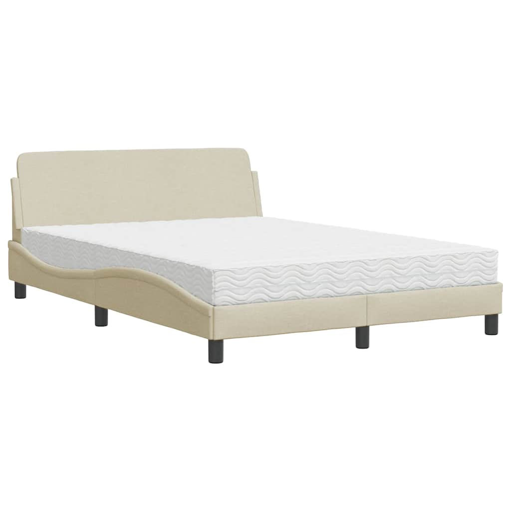 Lit avec matelas Dover crème 120x200 cm tissu - XIOS