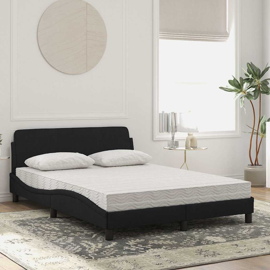 Lit avec matelas Dover noir 120x200 cm velours - XIOS