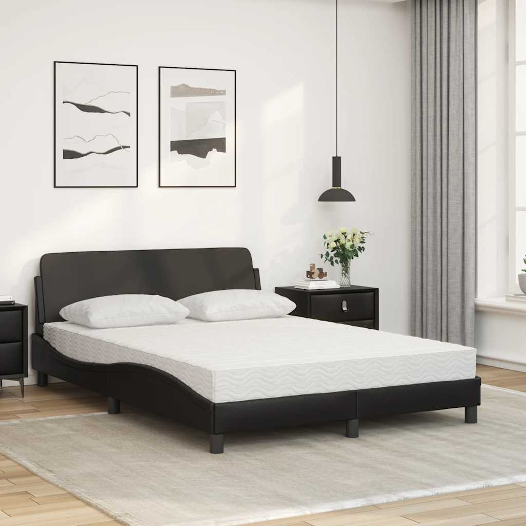 Lit avec matelas Dover noir 120x200 cm similicuir - XIOS