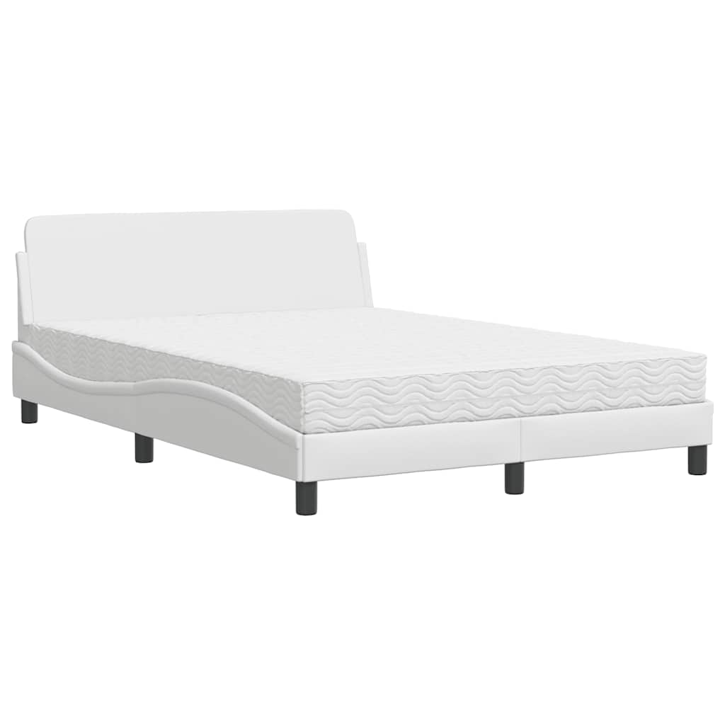Lit avec matelas Dover blanc 120x200 cm similicuir
