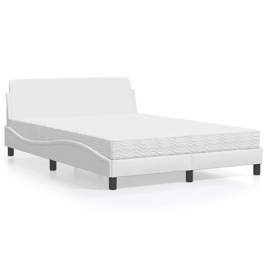 Lit avec matelas Dover blanc 120x200 cm similicuir - XIOS