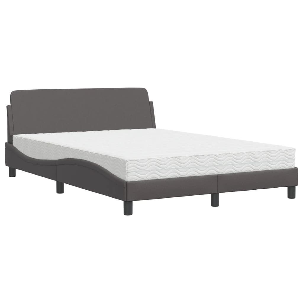 Lit avec matelas Dover gris 120x200 cm similicuir - XIOS