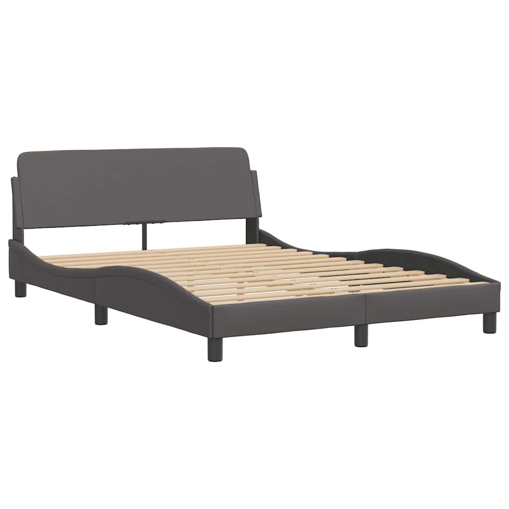 Lit avec matelas Dover gris 120x200 cm similicuir - XIOS