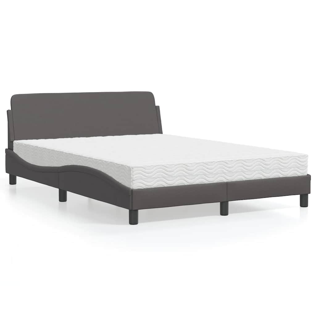 Lit avec matelas Dover gris 120x200 cm similicuir - XIOS