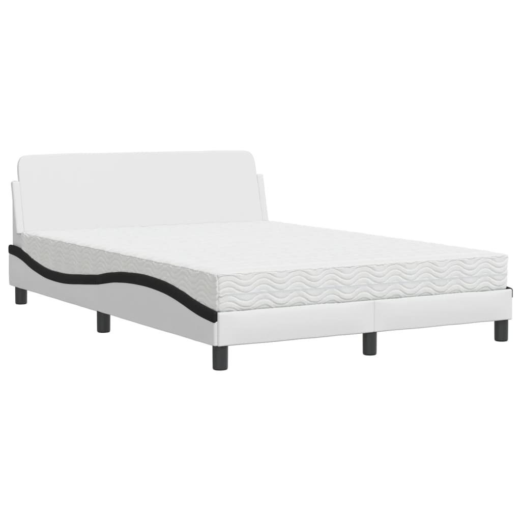 Lit avec matelas Dover blanc et noir 120x200 cm similicuir - XIOS