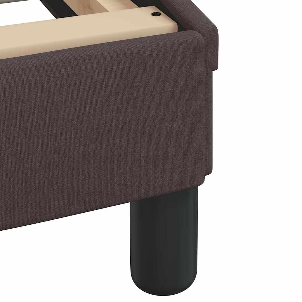 Lit avec matelas Dover marron foncé 140x200 cm tissu