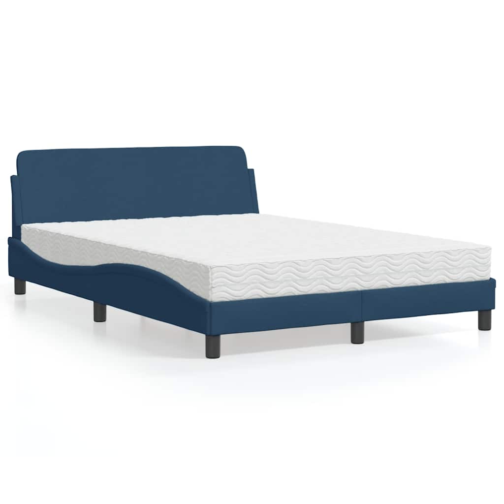 Lit avec matelas Dover bleu 140x200 cm tissu - XIOS