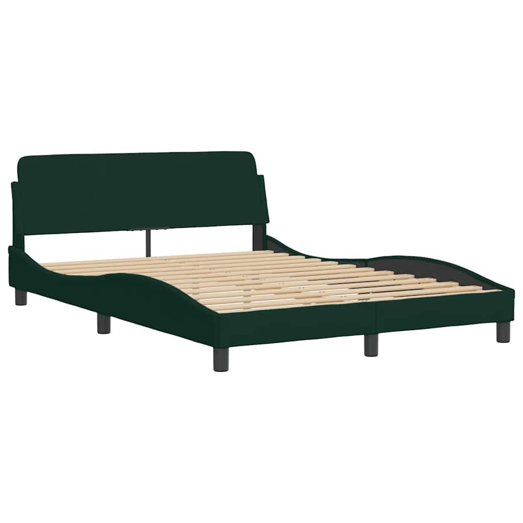 Lit avec matelas Dover vert foncé 140x200 cm velours - XIOS