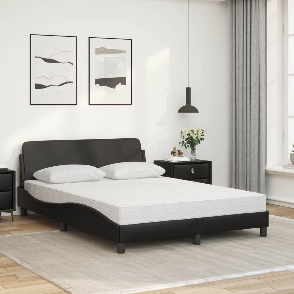 Lit avec matelas Dover noir 140x200 cm similicuir - XIOS