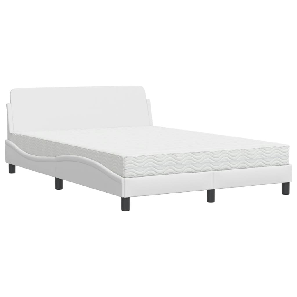 Lit avec matelas Dover blanc 140x200 cm similicuir - XIOS