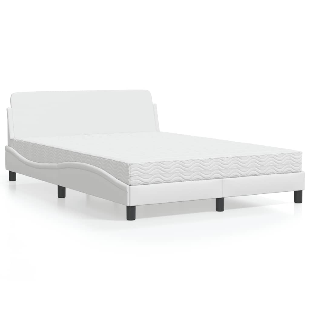 Lit avec matelas Dover blanc 140x200 cm similicuir