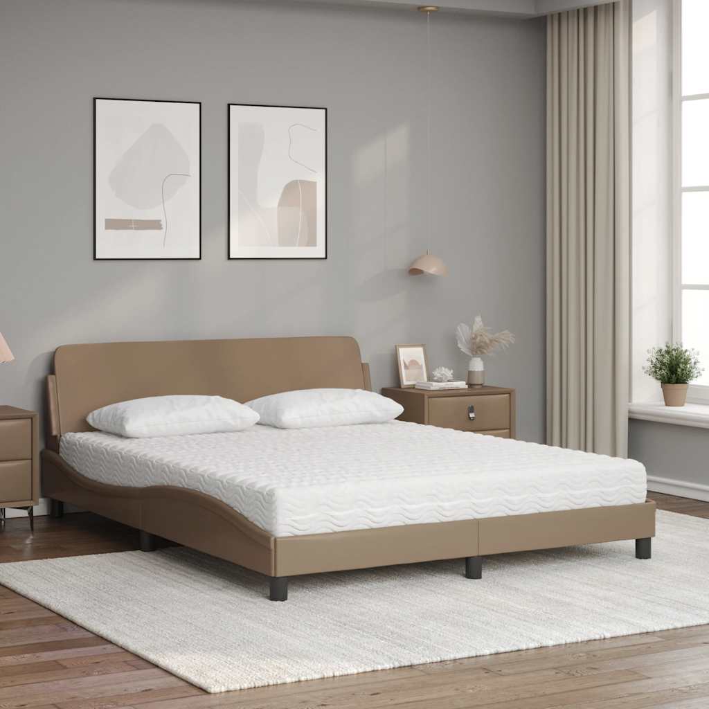 Lit avec matelas Dover cappuccino 160x200 cm similicuir - XIOS