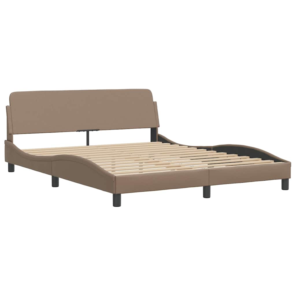 Lit avec matelas Dover cappuccino 160x200 cm similicuir - XIOS