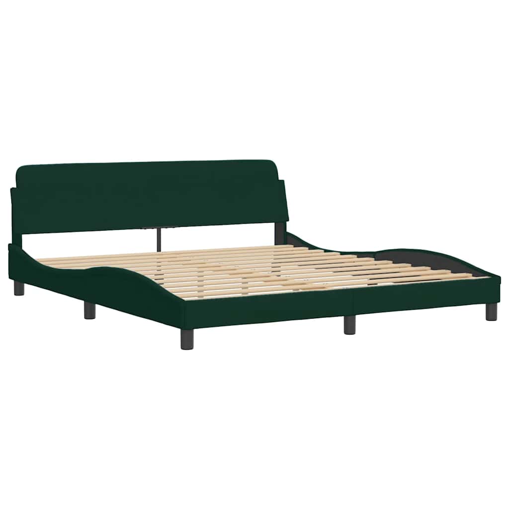 Lit avec matelas Dover vert foncé 180x200 cm velours - XIOS