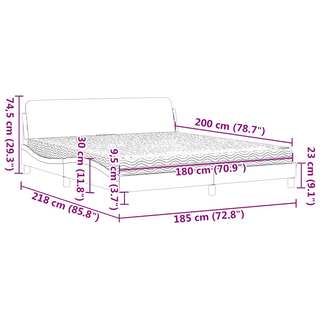 Lit avec matelas Dover vert foncé 180x200 cm velours - XIOS