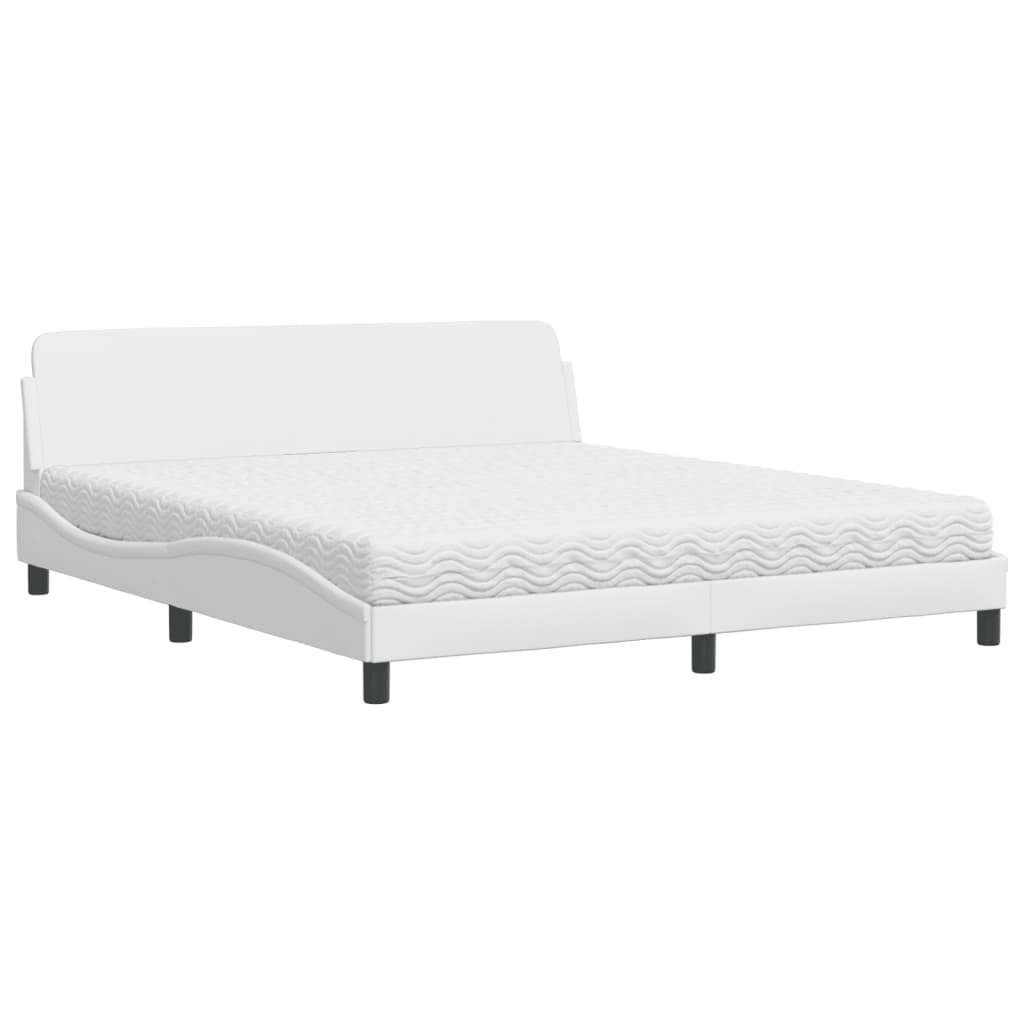 Lit avec matelas Dover blanc 180x200 cm similicuir - XIOS
