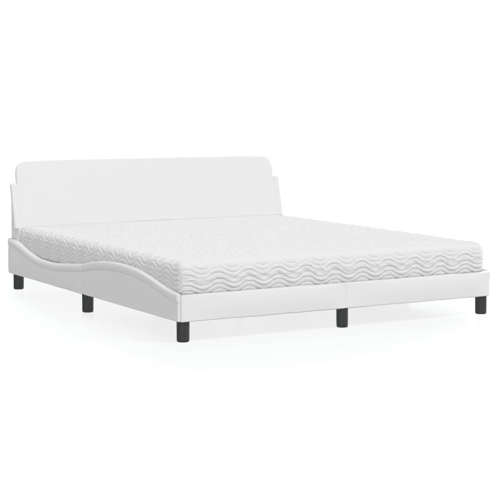 Lit avec matelas Dover blanc 180x200 cm similicuir - XIOS